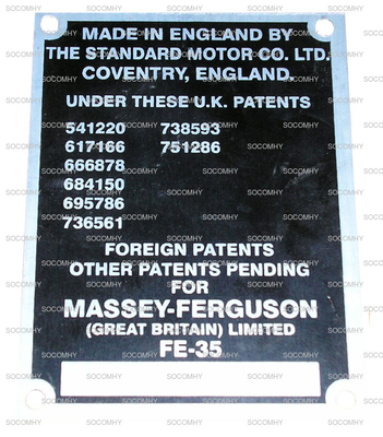 Emblême pour Massey Ferguson Série Pre 100 FE35
