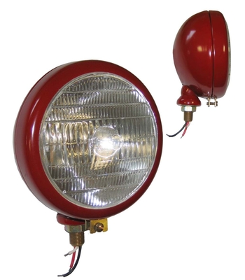 Lampe en tête ronde cadre rouge, verticale pour Massey Ferguson Vintage