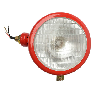Lampe ronder en tête coté gauche, cadre rouge pour Massey Ferguson Vintage