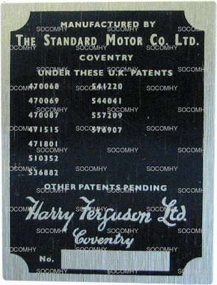 Plaque “massey Ferguson Coventry” pour Massey Ferguson Série TE TE20