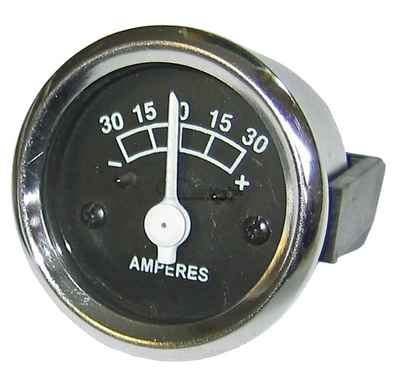 ampèremètre - diamètre 52 mm - beige - 6v ou 12v - la pièce