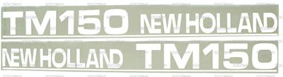 Autocollants 'New Holland TM150', avec référence 82016104, 82016105. 