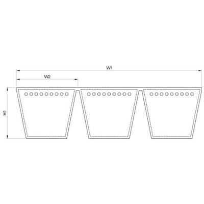 Courroie trapézoïdale crantée AVX10-1300 pour Fiat 880 02234279