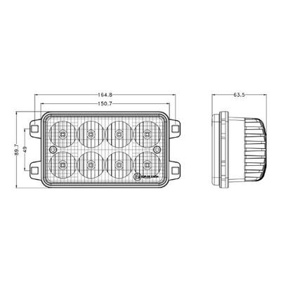 Feu rectangulaire pour John Deere série 5M- LVA14946