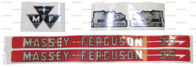 Kit autocollants latéraux pour Massey Ferguson Série Pre 100 35