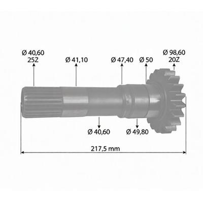 Pignon prise de force pour Massey Ferguson Série 375 390