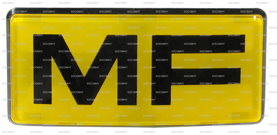 Plaque jaune “MF” pour Industrial Massey Ferguson 50H