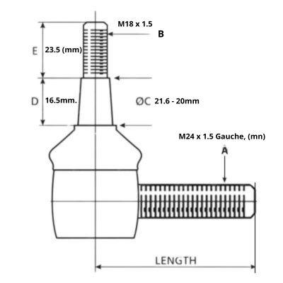 Rotule de barre de direction pour Case 580G - K956936