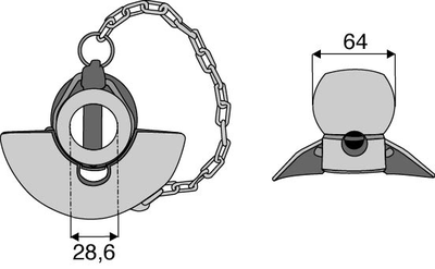 rotule + cône de guidage pour crochet inferieur tracteur