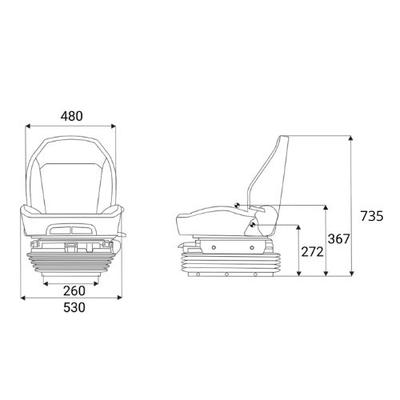 Siège tissu pneumatique KAB85/K6C Seating