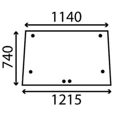Vitre arrière pour Claas-Renault 7700007529 séries 58, 61, 75, 85, 95, 103 - 75-12RS