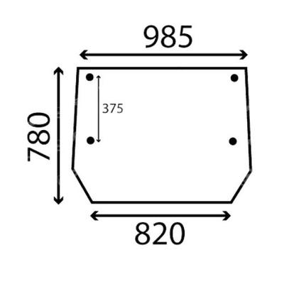 Vitre arrière pour Massey Ferguson Série 200 235 245 275